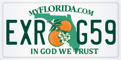 FL license plate EXRG59