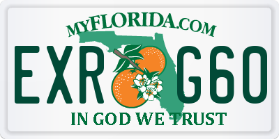 FL license plate EXRG60