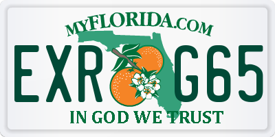 FL license plate EXRG65