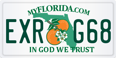 FL license plate EXRG68