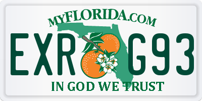 FL license plate EXRG93