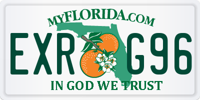 FL license plate EXRG96