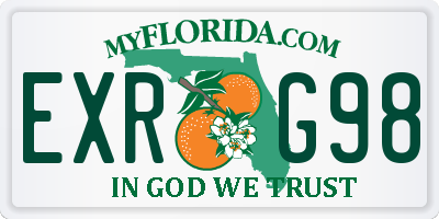 FL license plate EXRG98