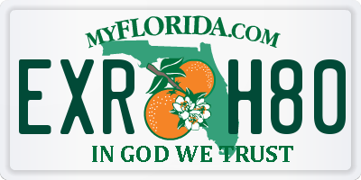 FL license plate EXRH80