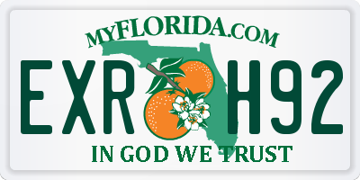 FL license plate EXRH92