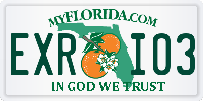 FL license plate EXRI03