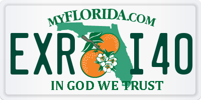 FL license plate EXRI40
