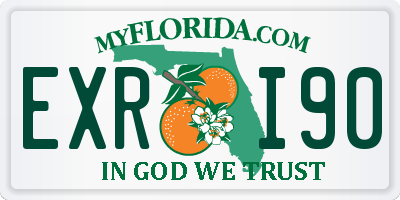 FL license plate EXRI90