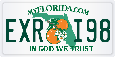 FL license plate EXRI98