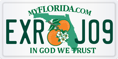 FL license plate EXRJ09