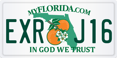 FL license plate EXRJ16