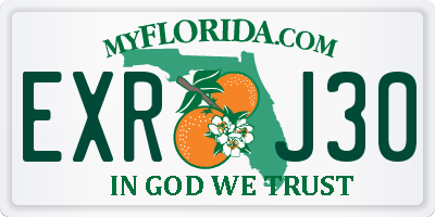 FL license plate EXRJ30