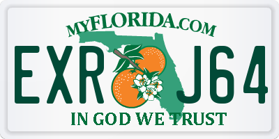 FL license plate EXRJ64