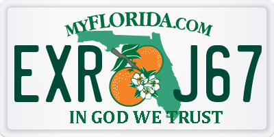 FL license plate EXRJ67