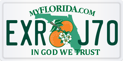 FL license plate EXRJ70