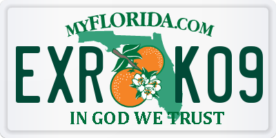 FL license plate EXRK09