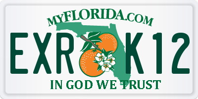 FL license plate EXRK12