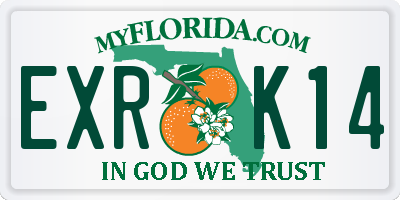 FL license plate EXRK14