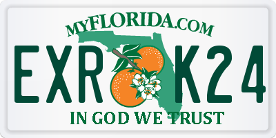 FL license plate EXRK24