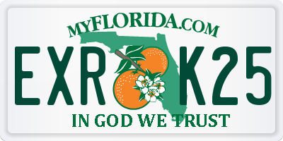 FL license plate EXRK25