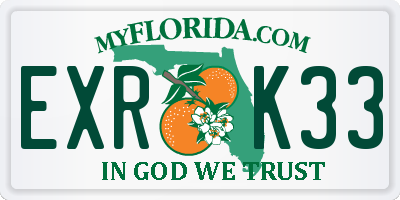 FL license plate EXRK33
