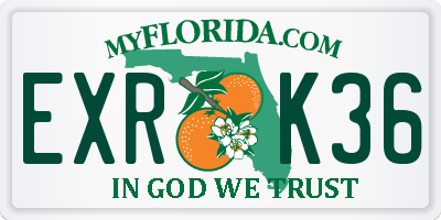 FL license plate EXRK36