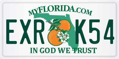 FL license plate EXRK54