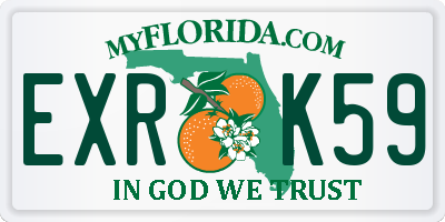 FL license plate EXRK59