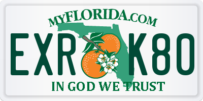 FL license plate EXRK80