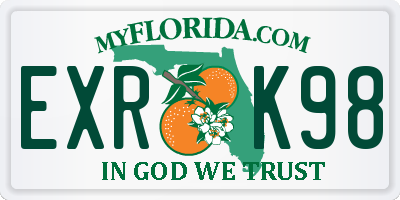 FL license plate EXRK98