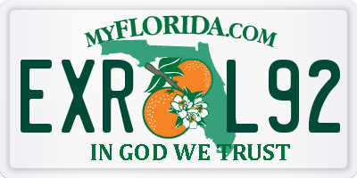 FL license plate EXRL92
