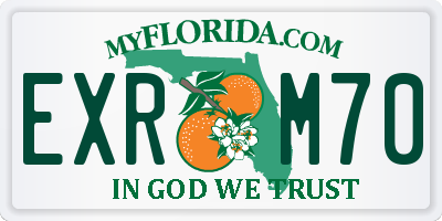 FL license plate EXRM70