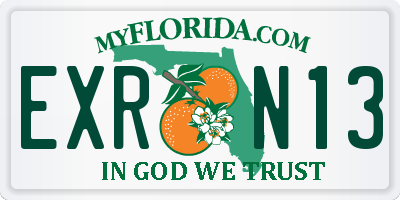 FL license plate EXRN13