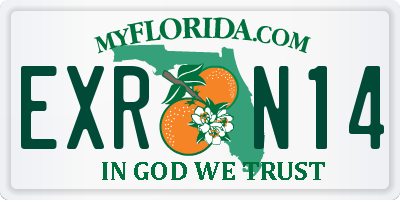 FL license plate EXRN14