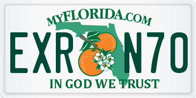 FL license plate EXRN70