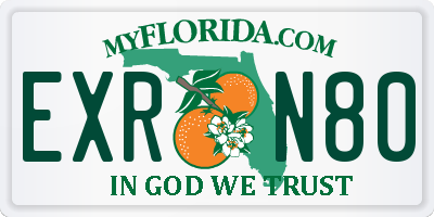 FL license plate EXRN80
