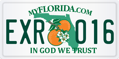 FL license plate EXRO16
