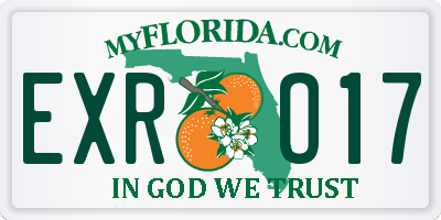 FL license plate EXRO17