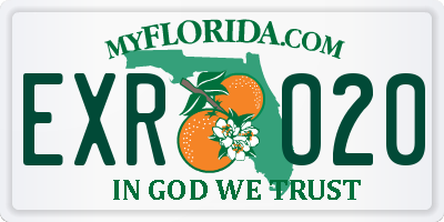 FL license plate EXRO20