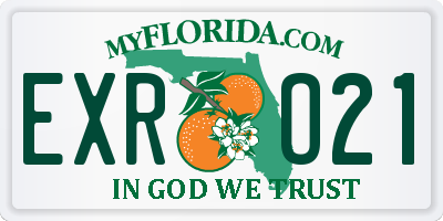 FL license plate EXRO21