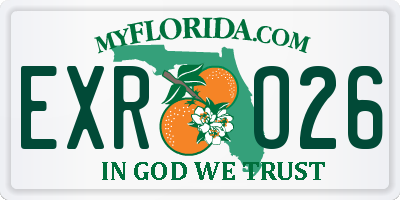 FL license plate EXRO26
