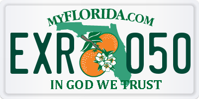 FL license plate EXRO50