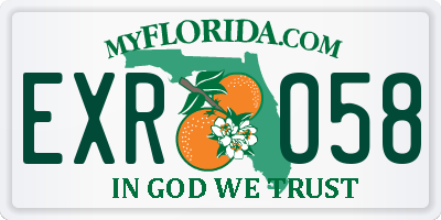 FL license plate EXRO58