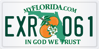 FL license plate EXRO61