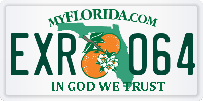 FL license plate EXRO64