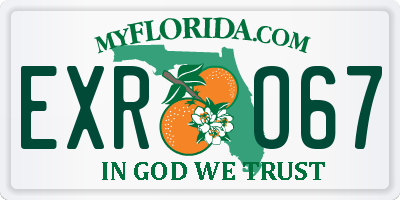 FL license plate EXRO67
