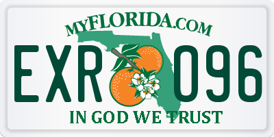FL license plate EXRO96