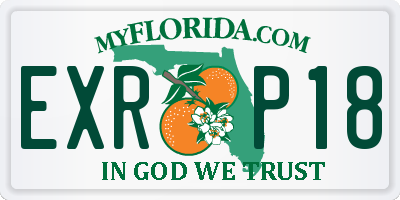 FL license plate EXRP18