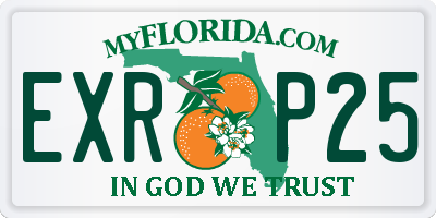 FL license plate EXRP25