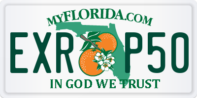 FL license plate EXRP50